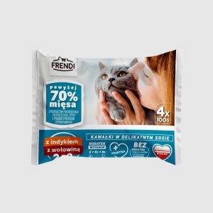 Kapsičky pre mačky Frendi 4x100g (hovädzie a morčacie)